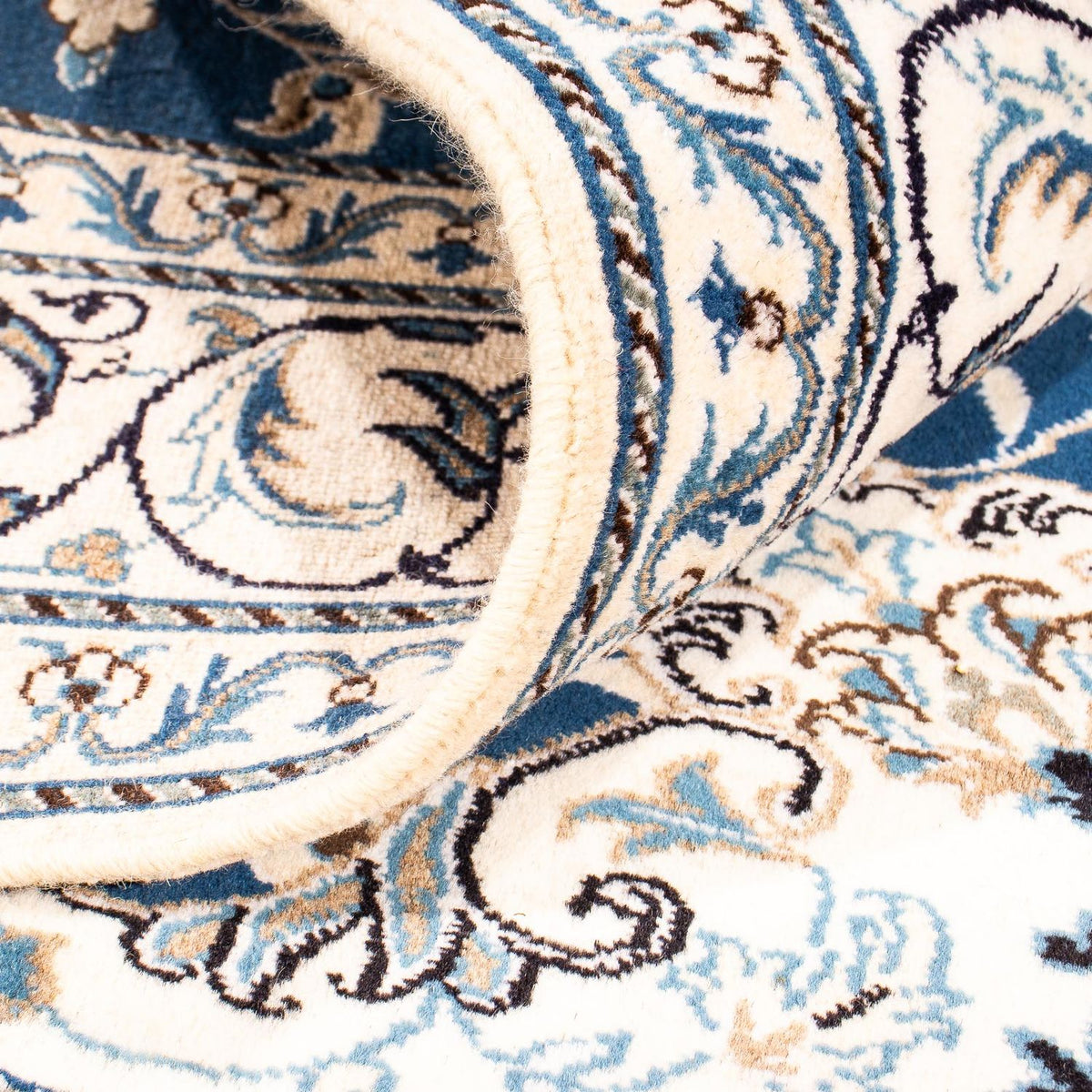 Persisk tæppe - Nain - 198 x 149 cm - mørkeblå