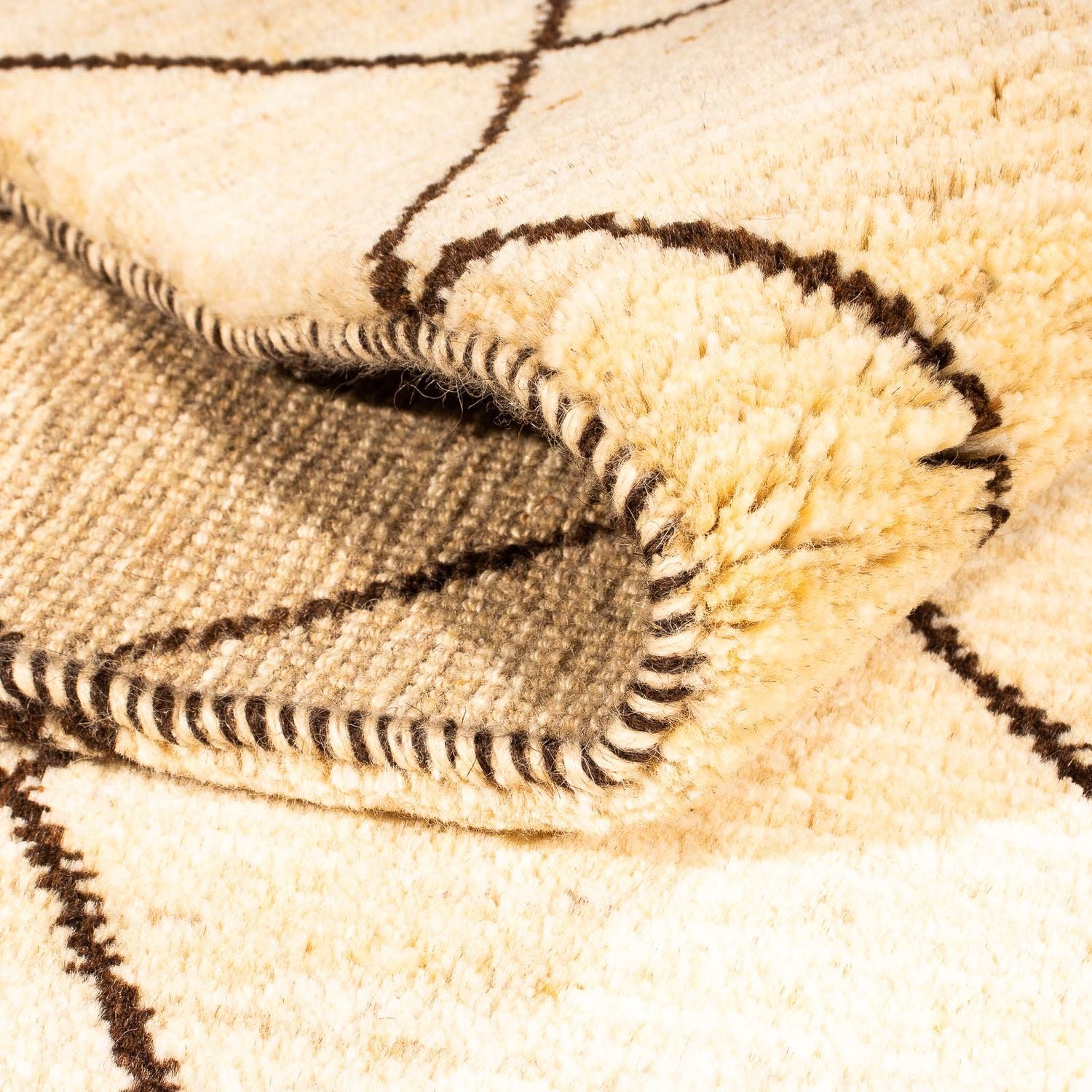 Gabbeh Tæppe - Loribaft Persisk - 193 x 151 cm - beige