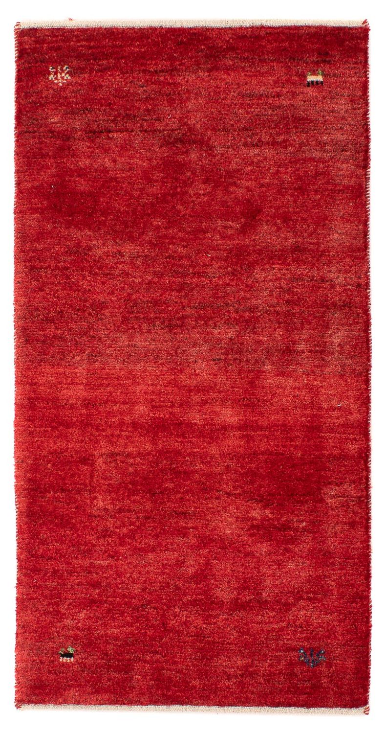 Gabbeh Tæppe - Loribaft Persisk - 136 x 64 cm - mørkerød