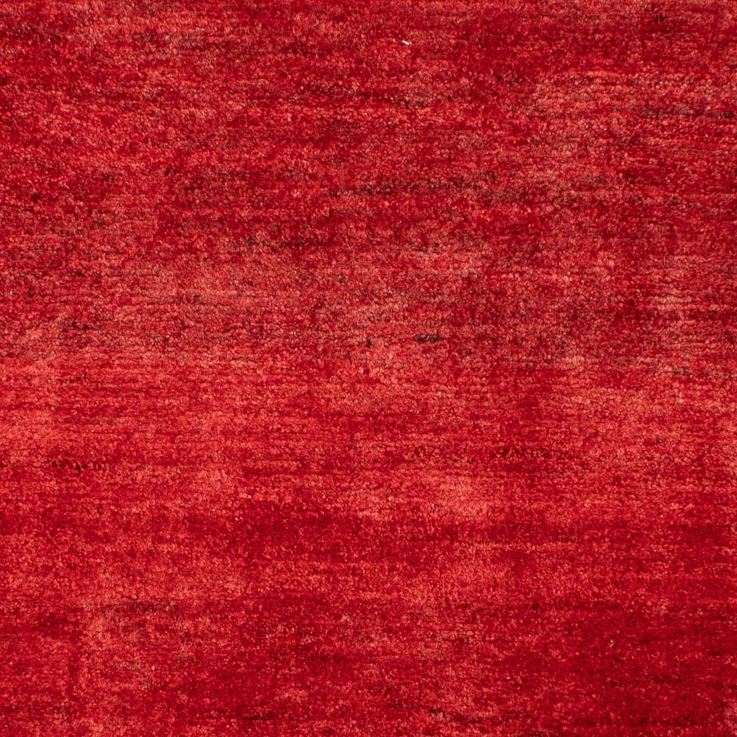 Gabbeh Tæppe - Loribaft Persisk - 136 x 64 cm - mørkerød