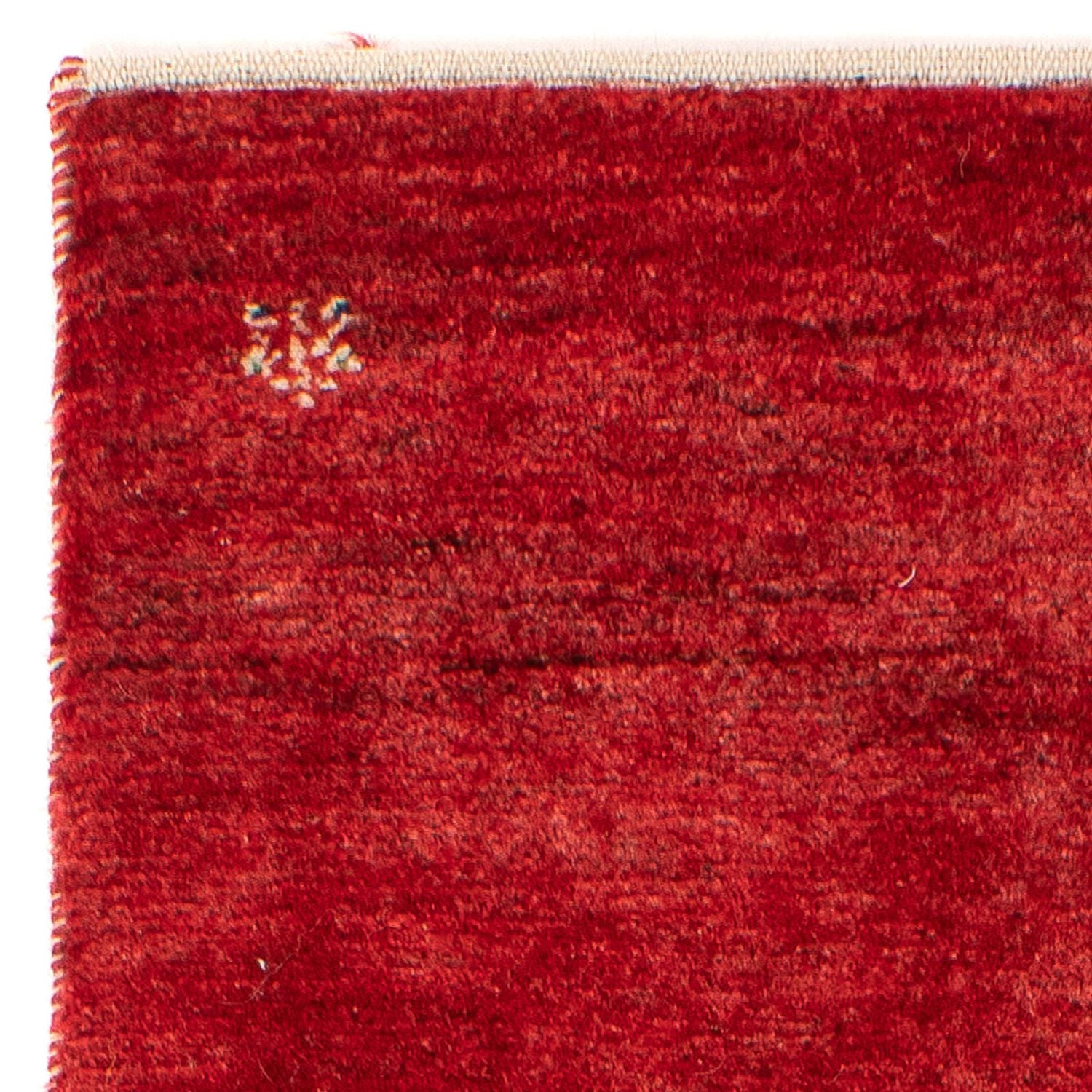 Gabbeh Tæppe - Loribaft Persisk - 136 x 64 cm - mørkerød