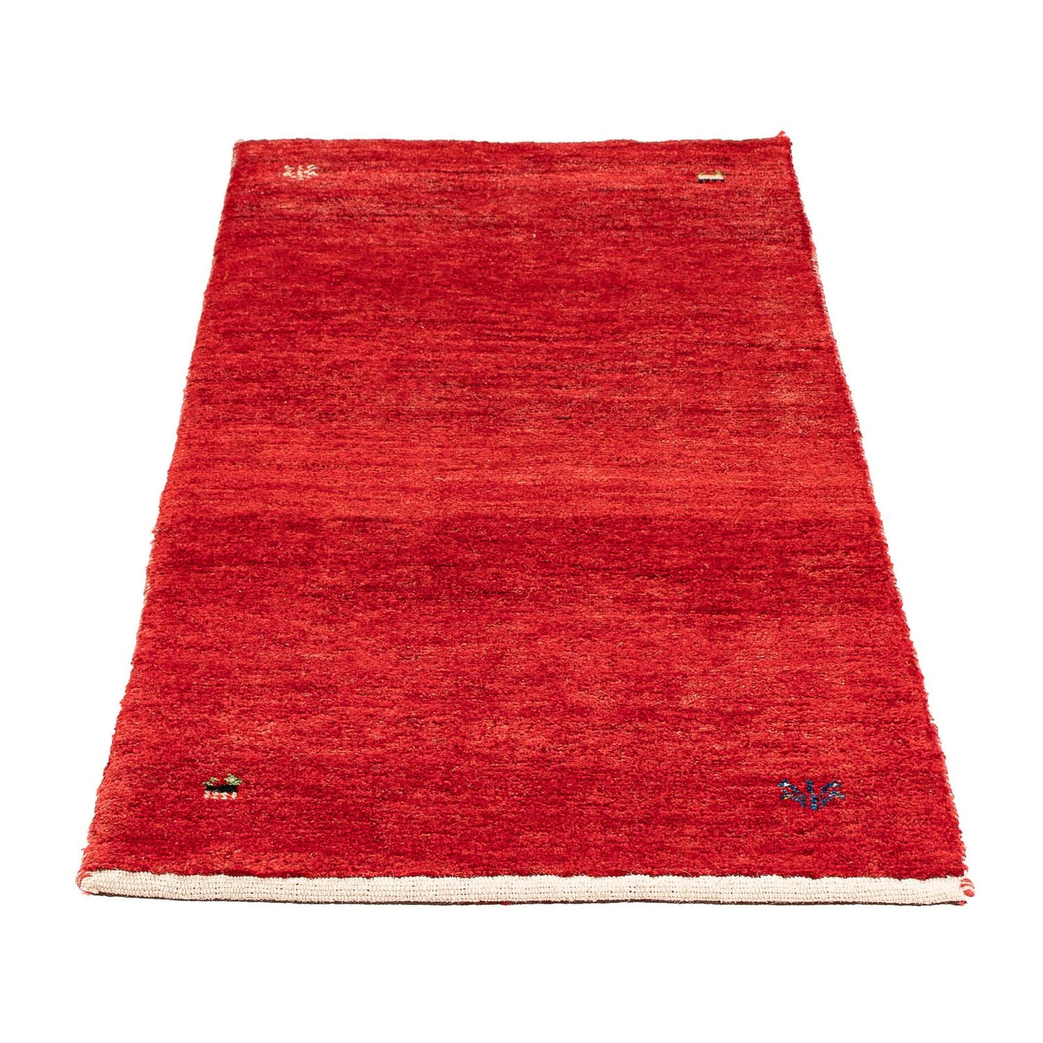 Gabbeh Tæppe - Loribaft Persisk - 136 x 64 cm - mørkerød