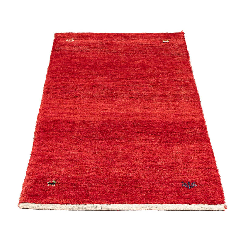 Gabbeh Tæppe - Loribaft Persisk - 136 x 64 cm - mørkerød
