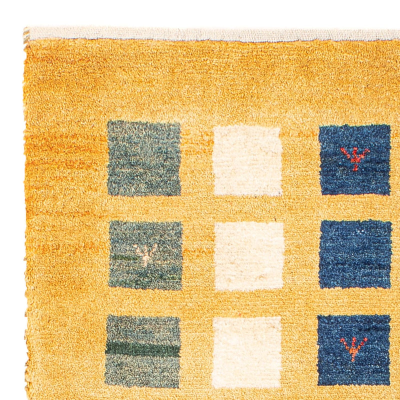 Gabbeh Tæppe - Loribaft Persisk - 118 x 84 cm - sennepsgul