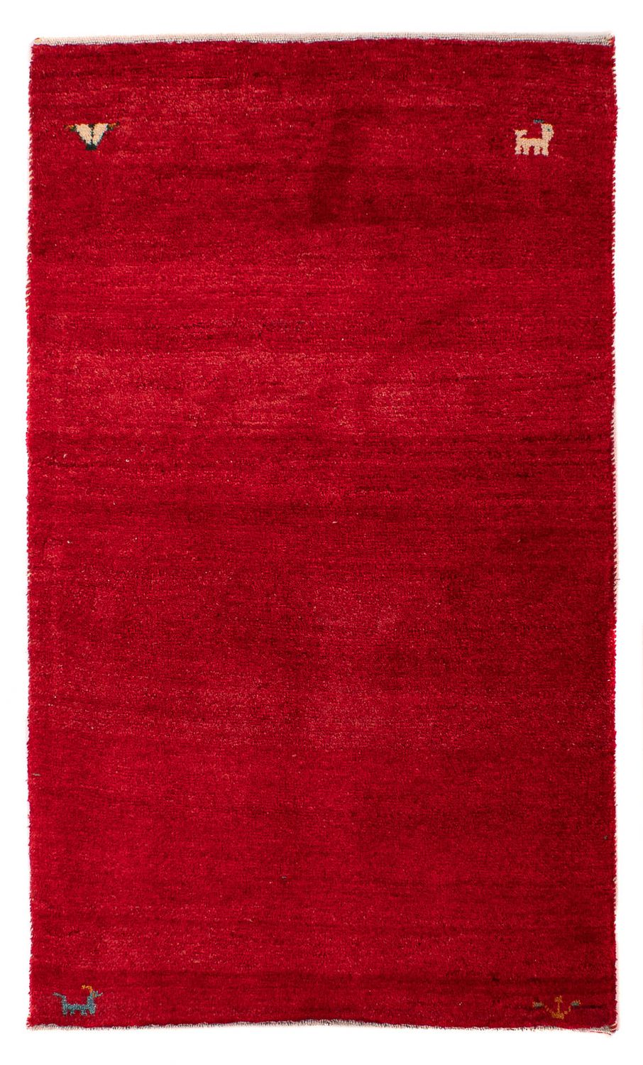 Gabbeh Tæppe - Loribaft Persisk - 130 x 76 cm - mørkerød