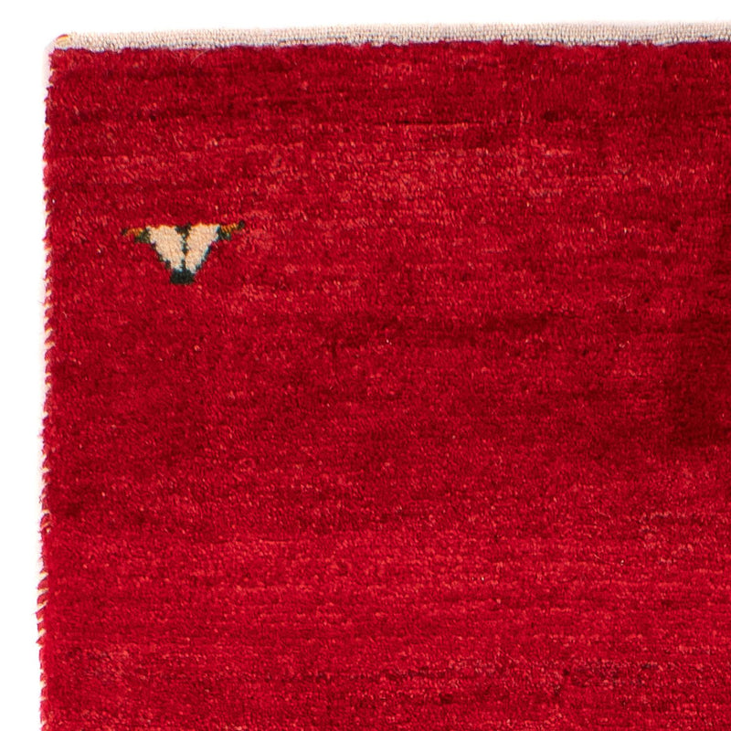 Gabbeh Tæppe - Loribaft Persisk - 130 x 76 cm - mørkerød