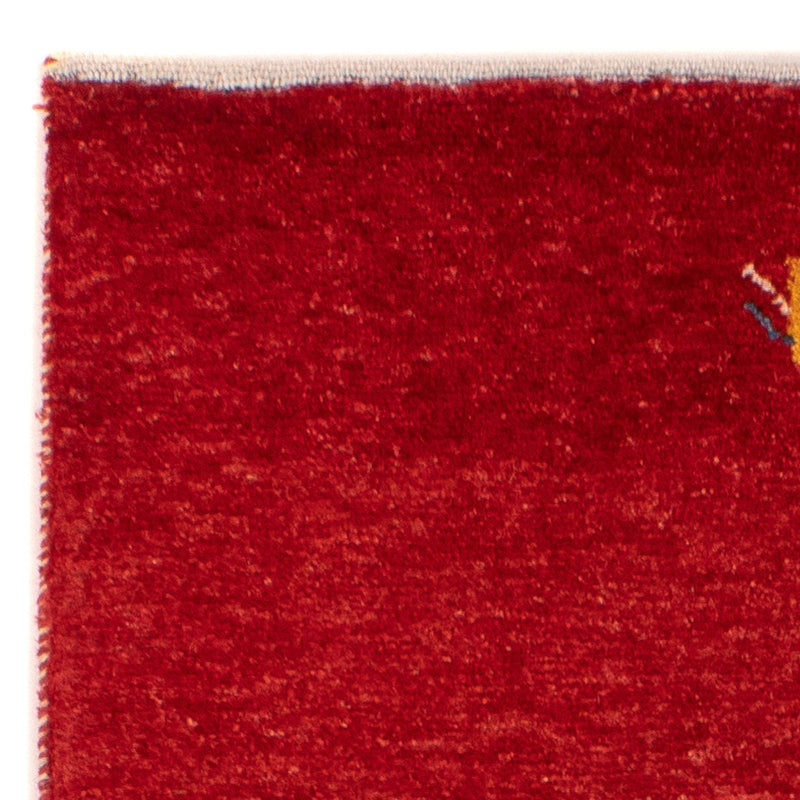 Gabbeh Tæppe - Loribaft Persisk - 140 x 72 cm - mørkerød