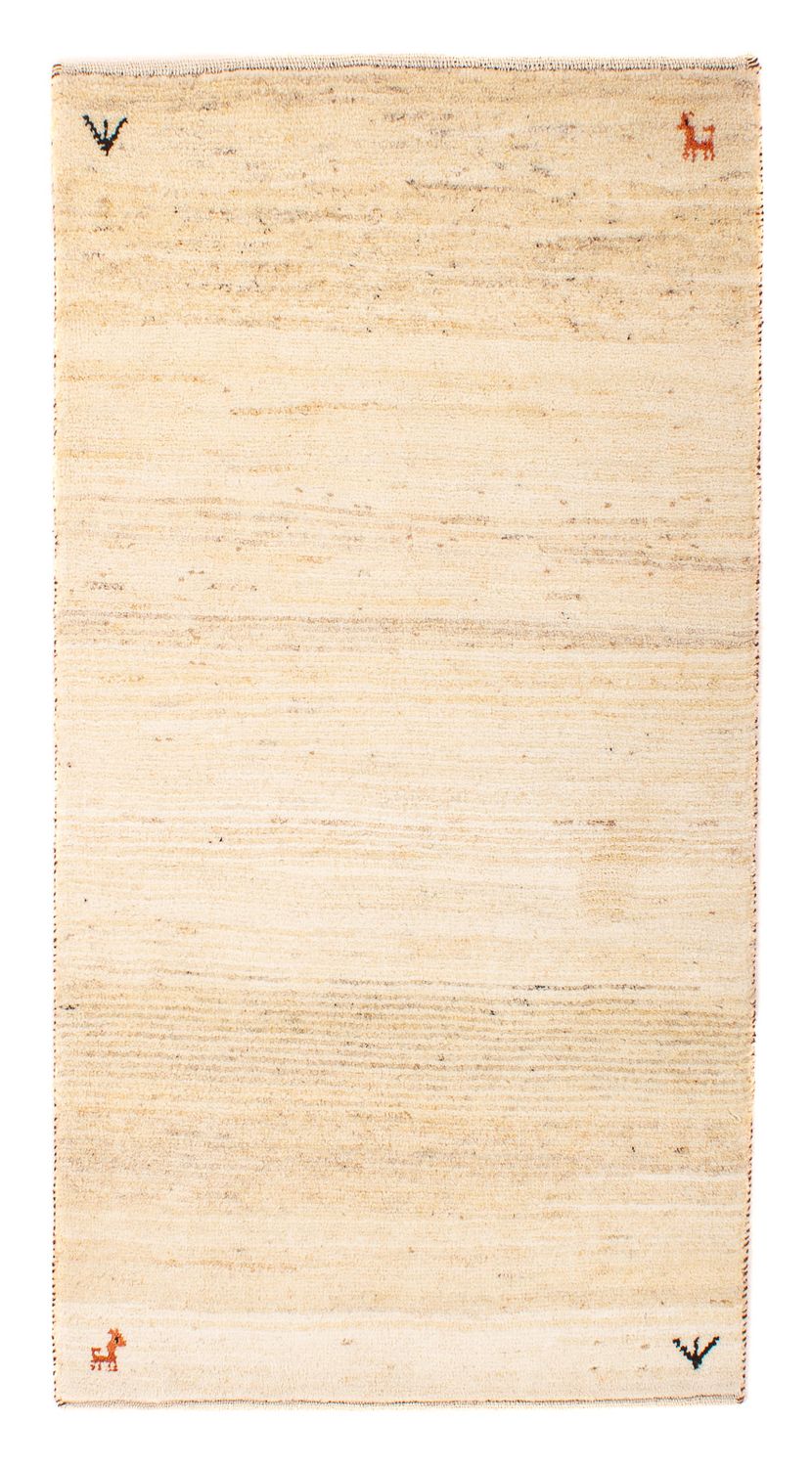 Gabbeh Tæppe - Loribaft Persisk - 129 x 73 cm - beige