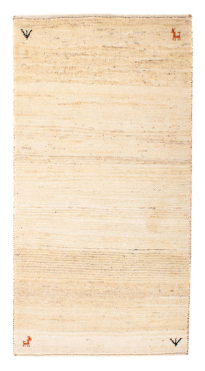 Gabbeh Tæppe - Loribaft Persisk - 129 x 73 cm - beige