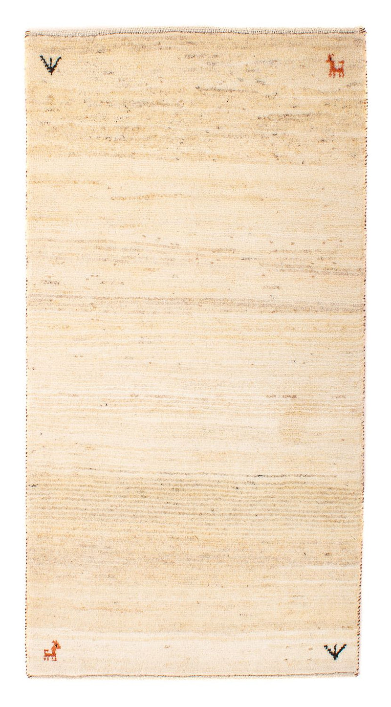 Gabbeh Tæppe - Loribaft Persisk - 129 x 73 cm - beige