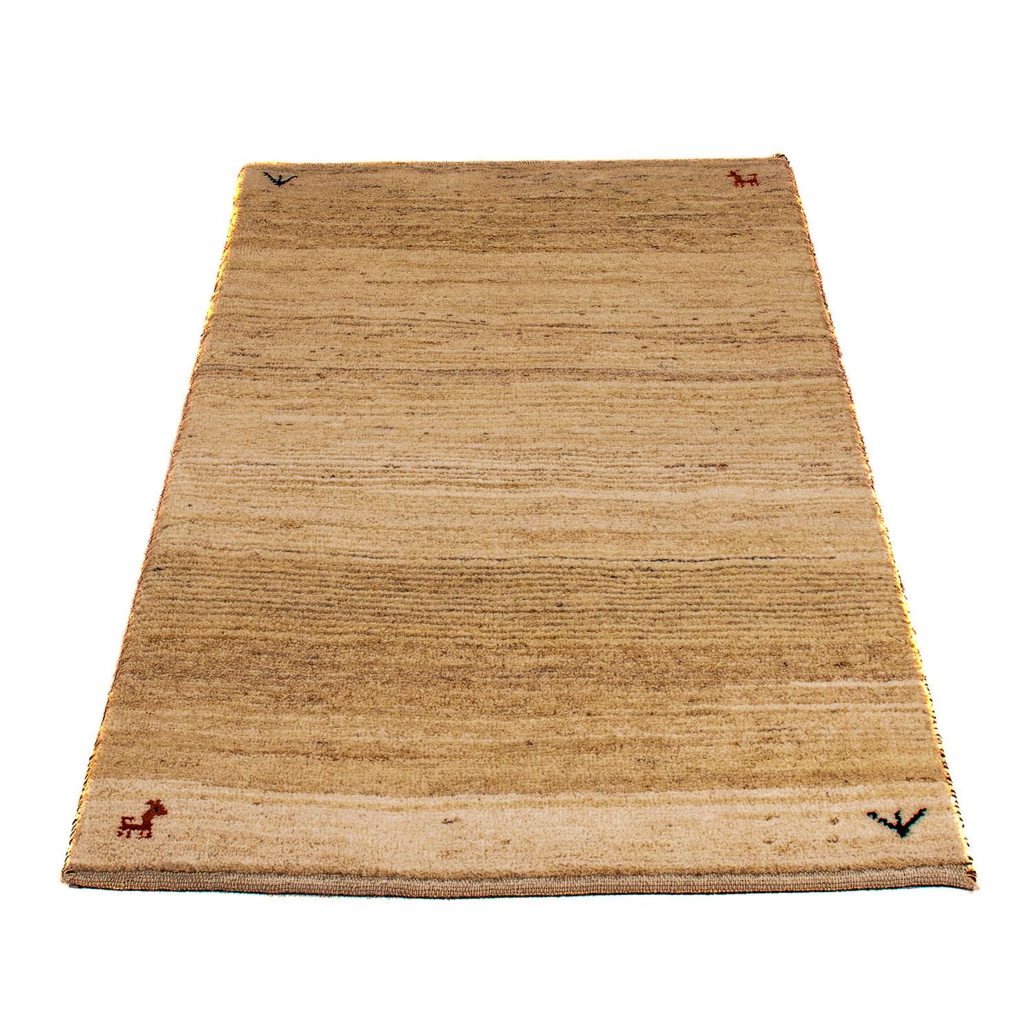 Gabbeh Tæppe - Loribaft Persisk - 129 x 73 cm - beige