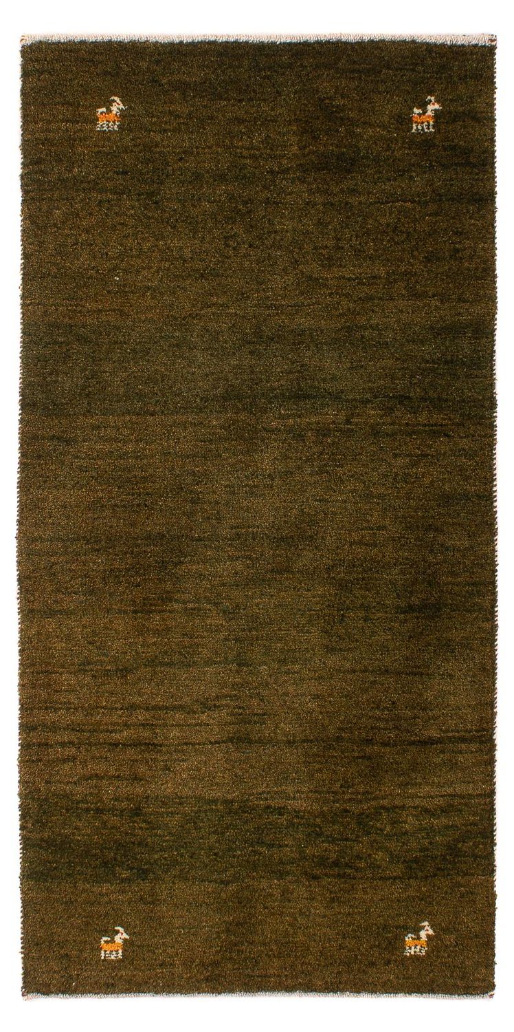 Gabbeh Tæppe - Loribaft Persisk - 144 x 70 cm - mørkebrun