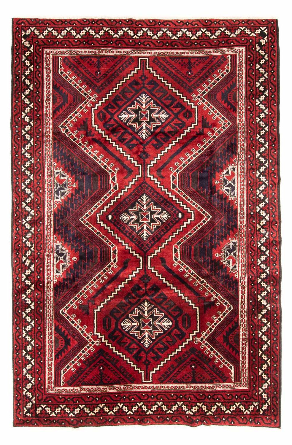 Persisk tæppe - Nomadisk - 306 x 235 cm - mørkerød