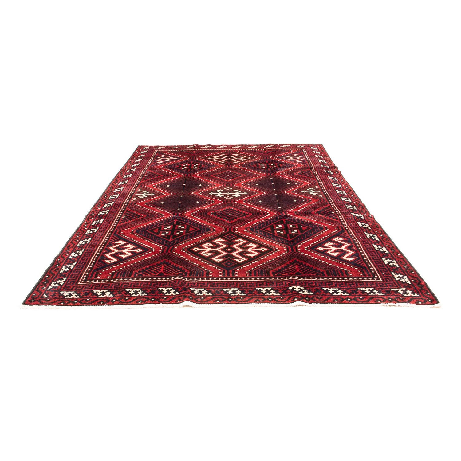 Persisk tæppe - Nomadisk - 306 x 235 cm - mørkerød