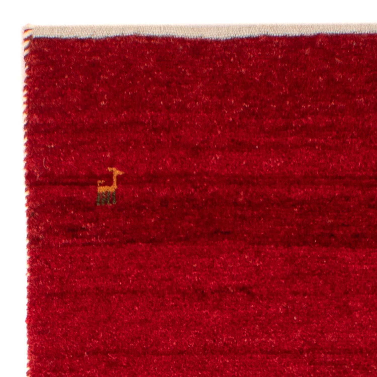 Gabbeh Tæppe - Loribaft Persisk - 134 x 68 cm - mørkerød