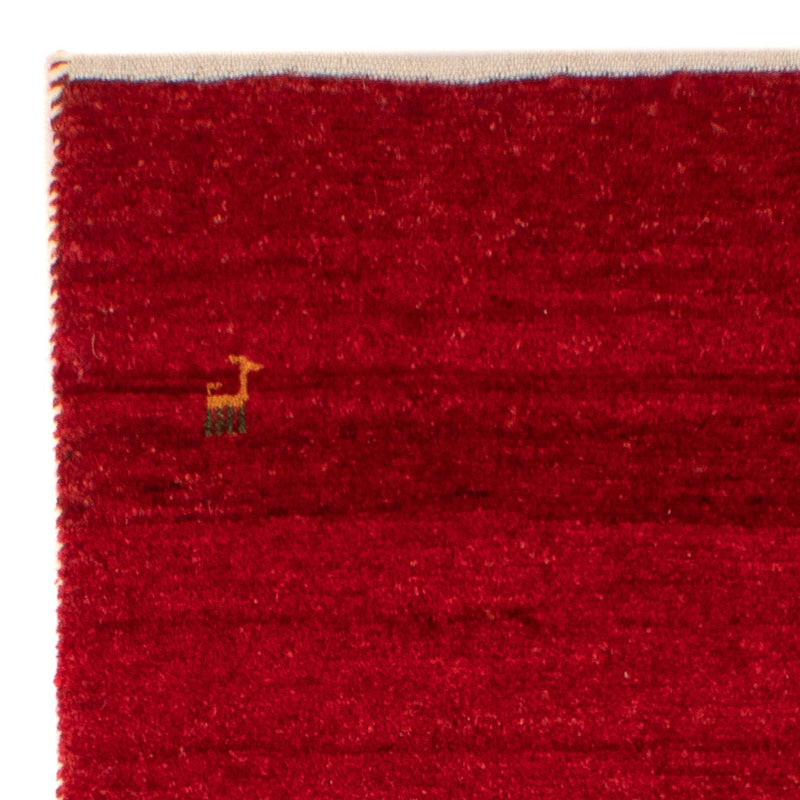 Gabbeh Tæppe - Loribaft Persisk - 134 x 68 cm - mørkerød