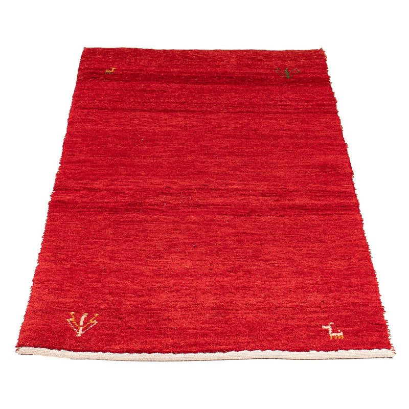 Gabbeh Tæppe - Loribaft Persisk - 134 x 68 cm - mørkerød