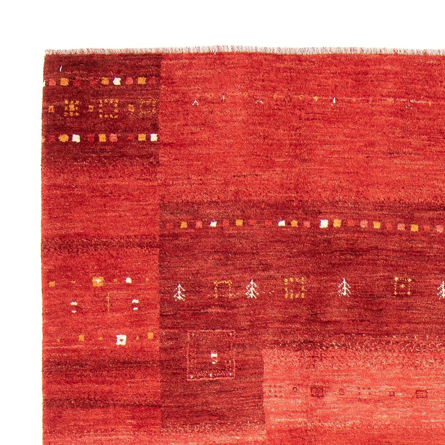 Gabbeh Tæppe - Loribaft Persisk - 248 x 180 cm - mørkerød