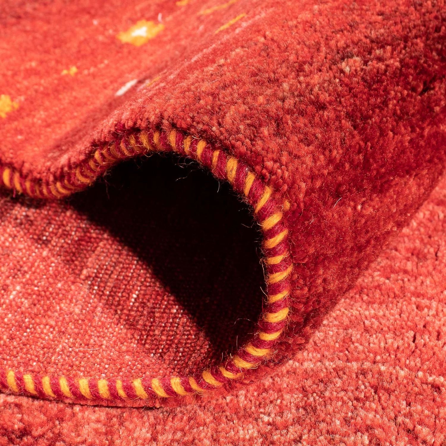 Gabbeh Tæppe - Loribaft Persisk - 248 x 180 cm - mørkerød