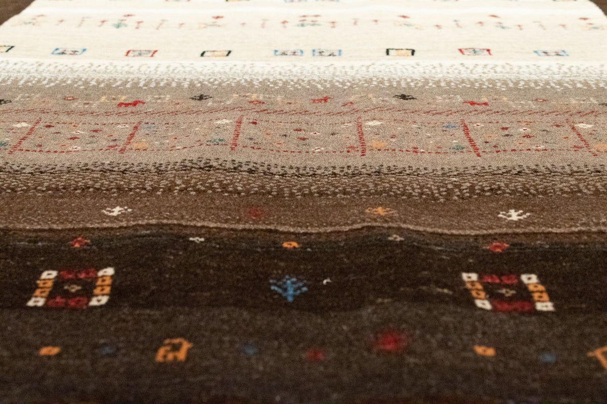 Gabbeh Tæppe - Loribaft Persisk - 194 x 148 cm - brun