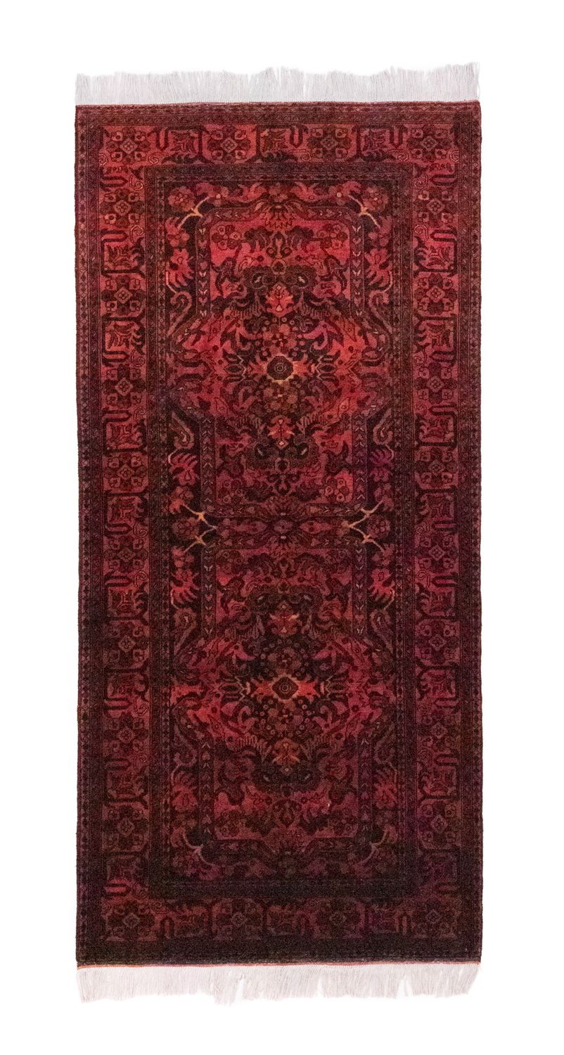 Løber Afghansk tæppe - Kunduz - 213 x 102 cm - rød