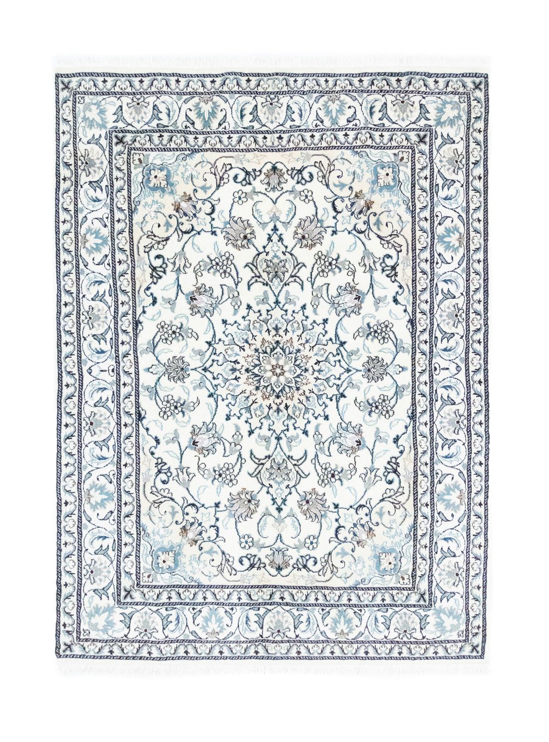 Persisk tæppe - Nain - 200 x 144 cm - naturlig hvid