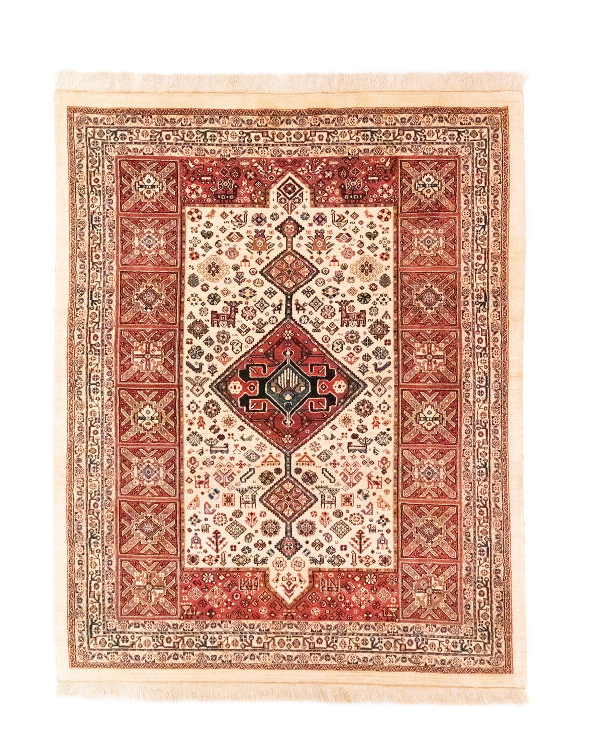 Persisk tæppe - Nomadisk - 200 x 154 cm - beige