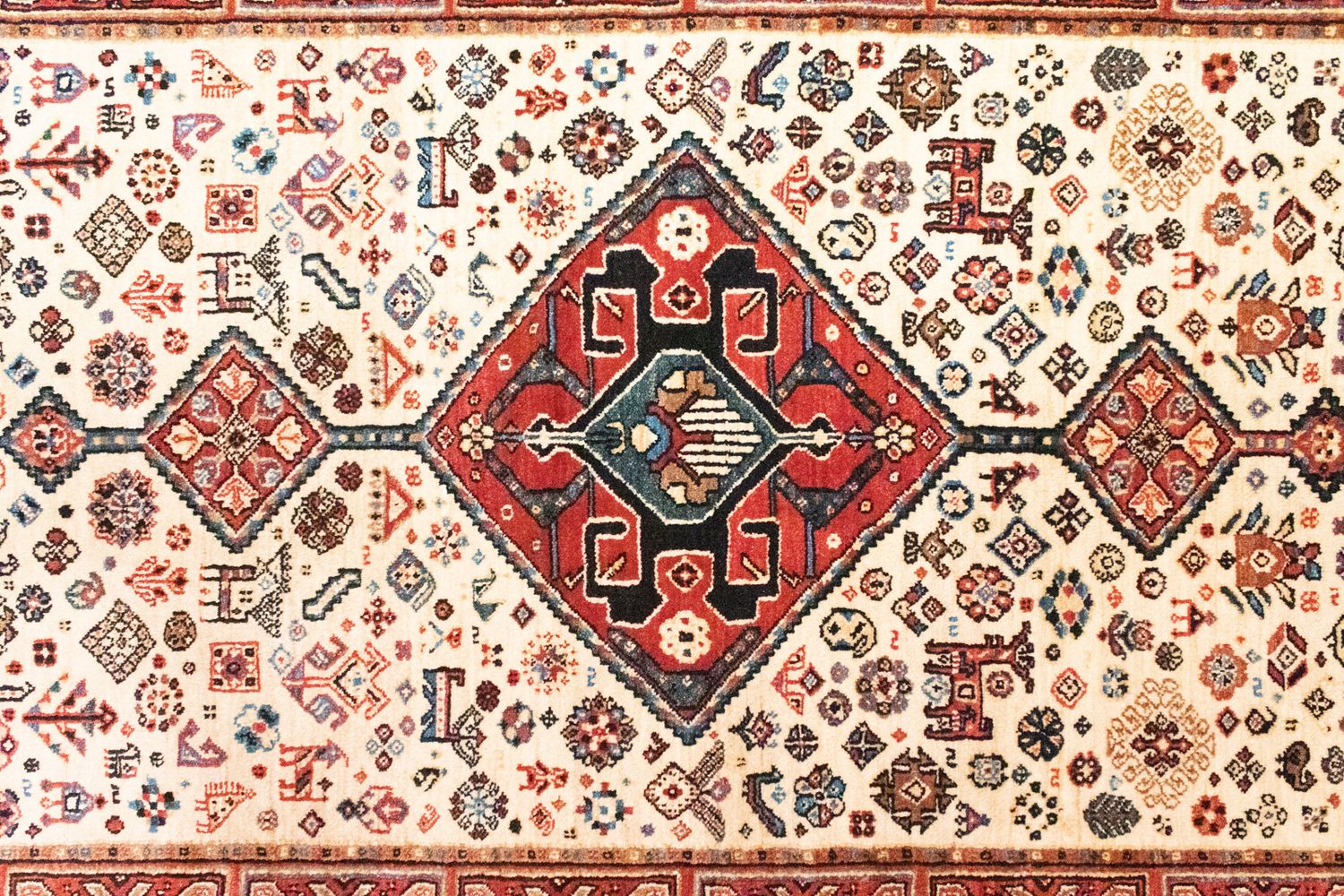 Persisk tæppe - Nomadisk - 200 x 154 cm - beige