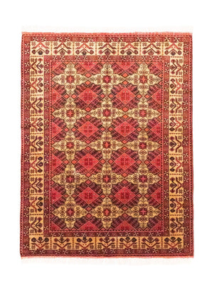 Afghansk tæppe - 202 x 152 cm - rød