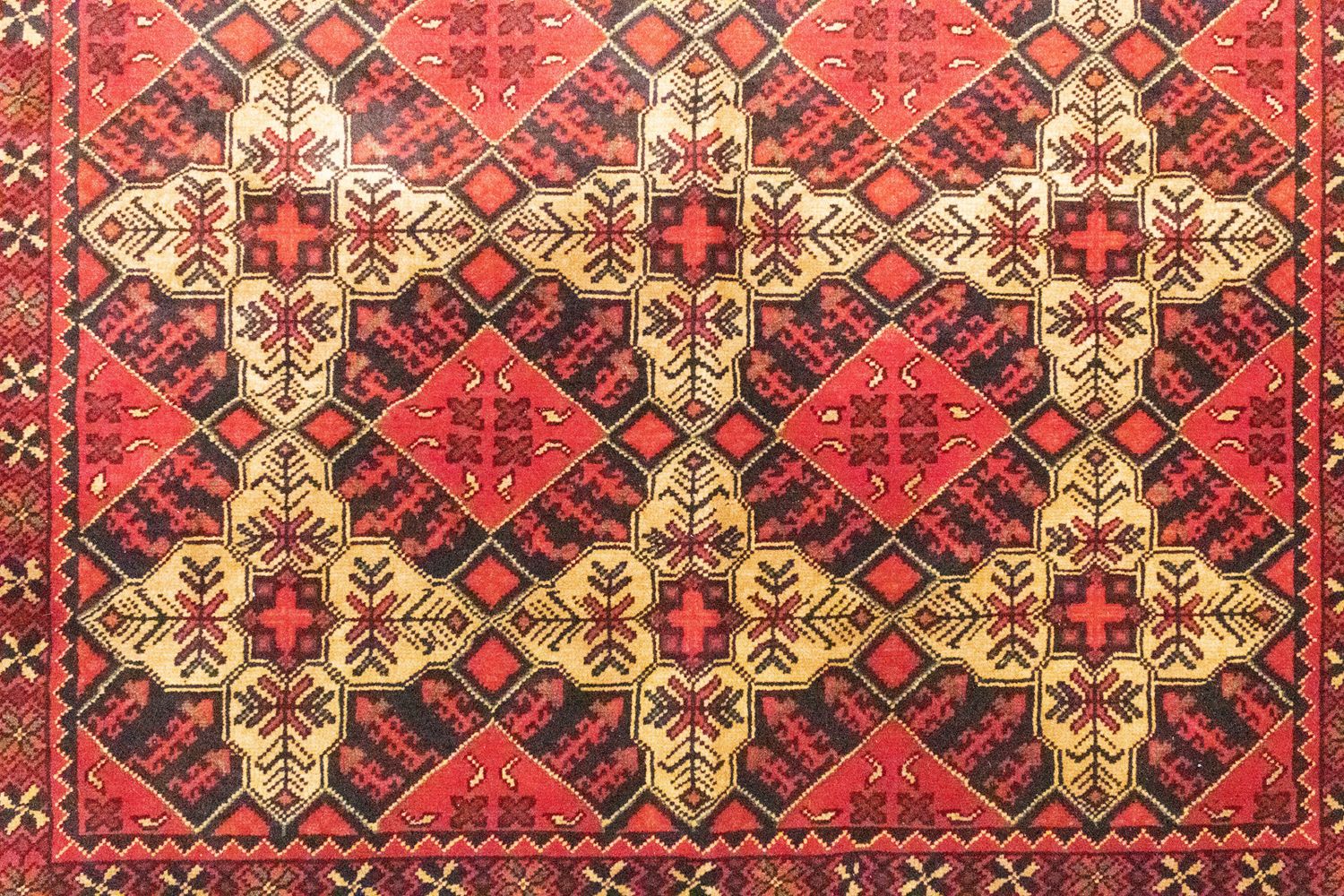 Afghansk tæppe - 202 x 152 cm - rød