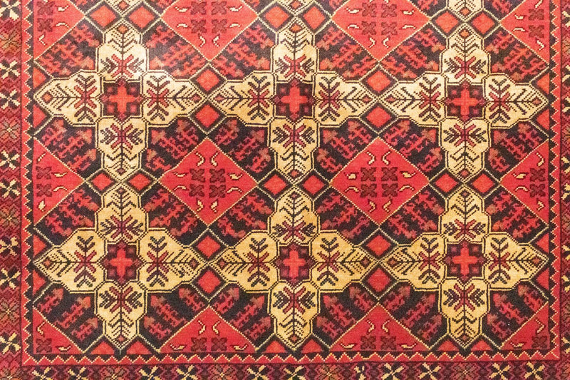 Afghansk tæppe - 202 x 152 cm - rød