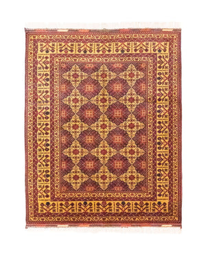 Afghansk tæppe - 190 x 152 cm - rød