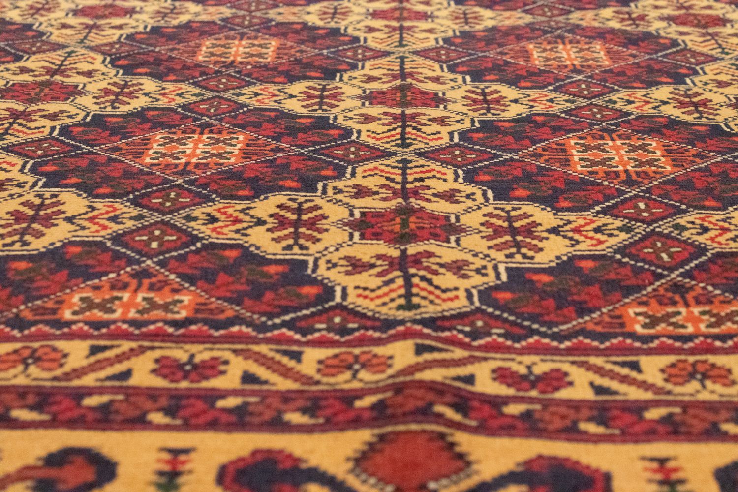 Afghansk tæppe - 190 x 152 cm - rød