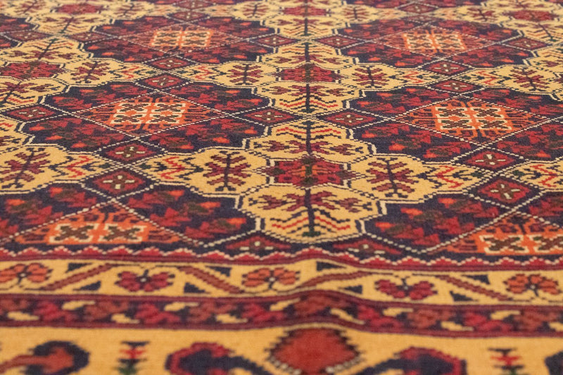 Afghansk tæppe - 190 x 152 cm - rød