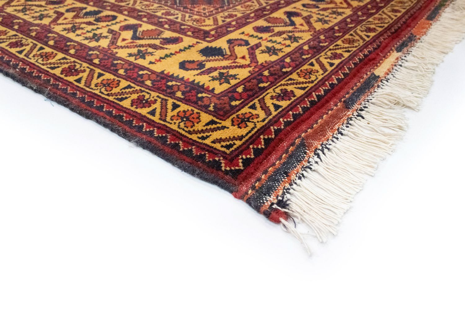Afghansk tæppe - 190 x 152 cm - rød