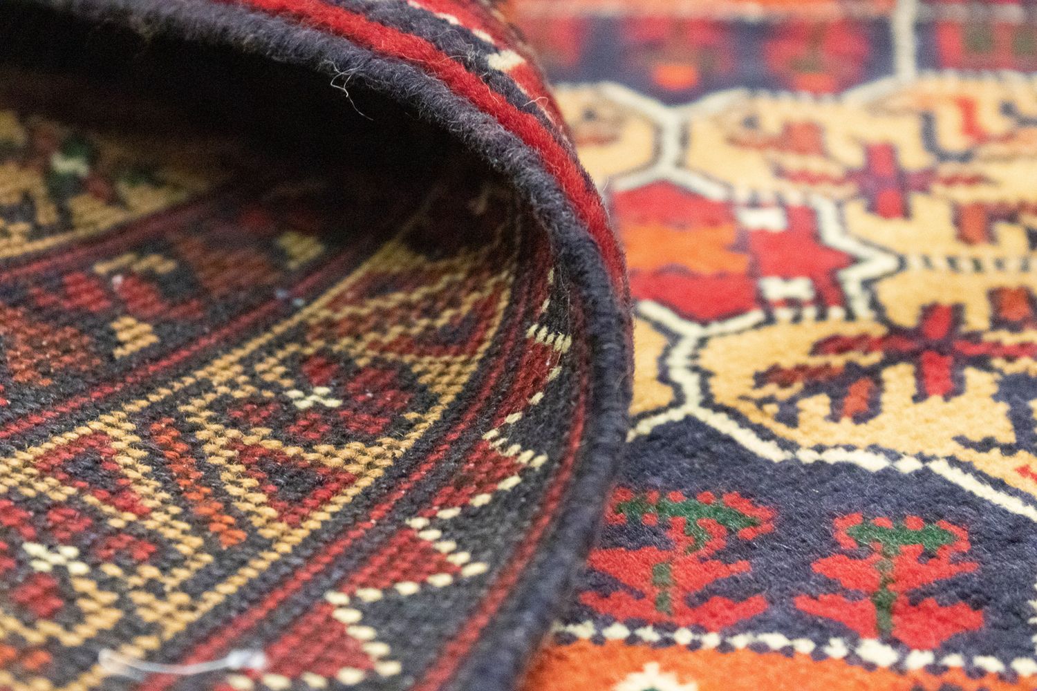 Afghansk tæppe - 195 x 153 cm - brun