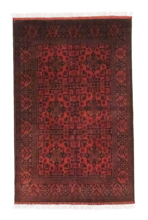 Afghansk tæppe - Kunduz - 197 x 126 cm - rød