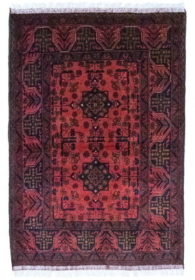 Afghansk tæppe - Kunduz - 149 x 103 cm - rød
