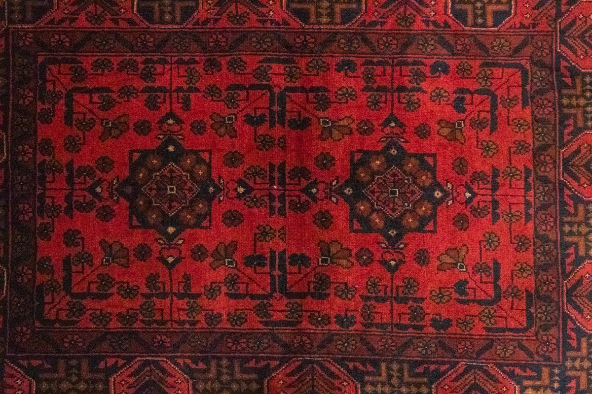 Afghansk tæppe - Kunduz - 149 x 103 cm - rød