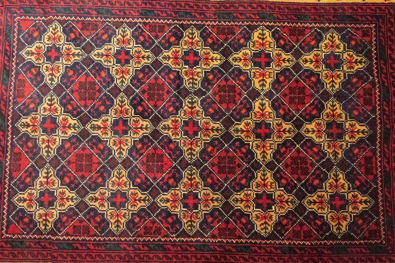 Afghansk tæppe - 143 x 105 cm - blå