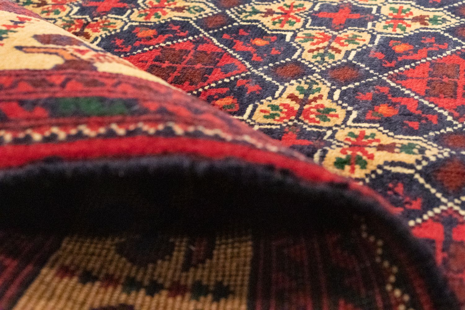 Afghansk tæppe - 143 x 105 cm - blå