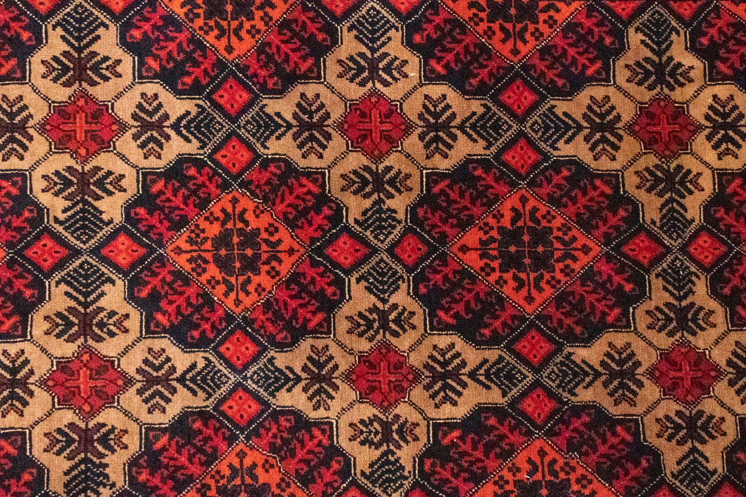 Afghansk tæppe - 144 x 98 cm - brun