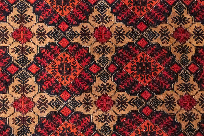 Afghansk tæppe - 144 x 98 cm - brun
