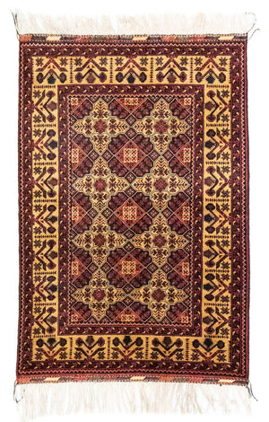 Afghansk tæppe - 150 x 100 cm - blå