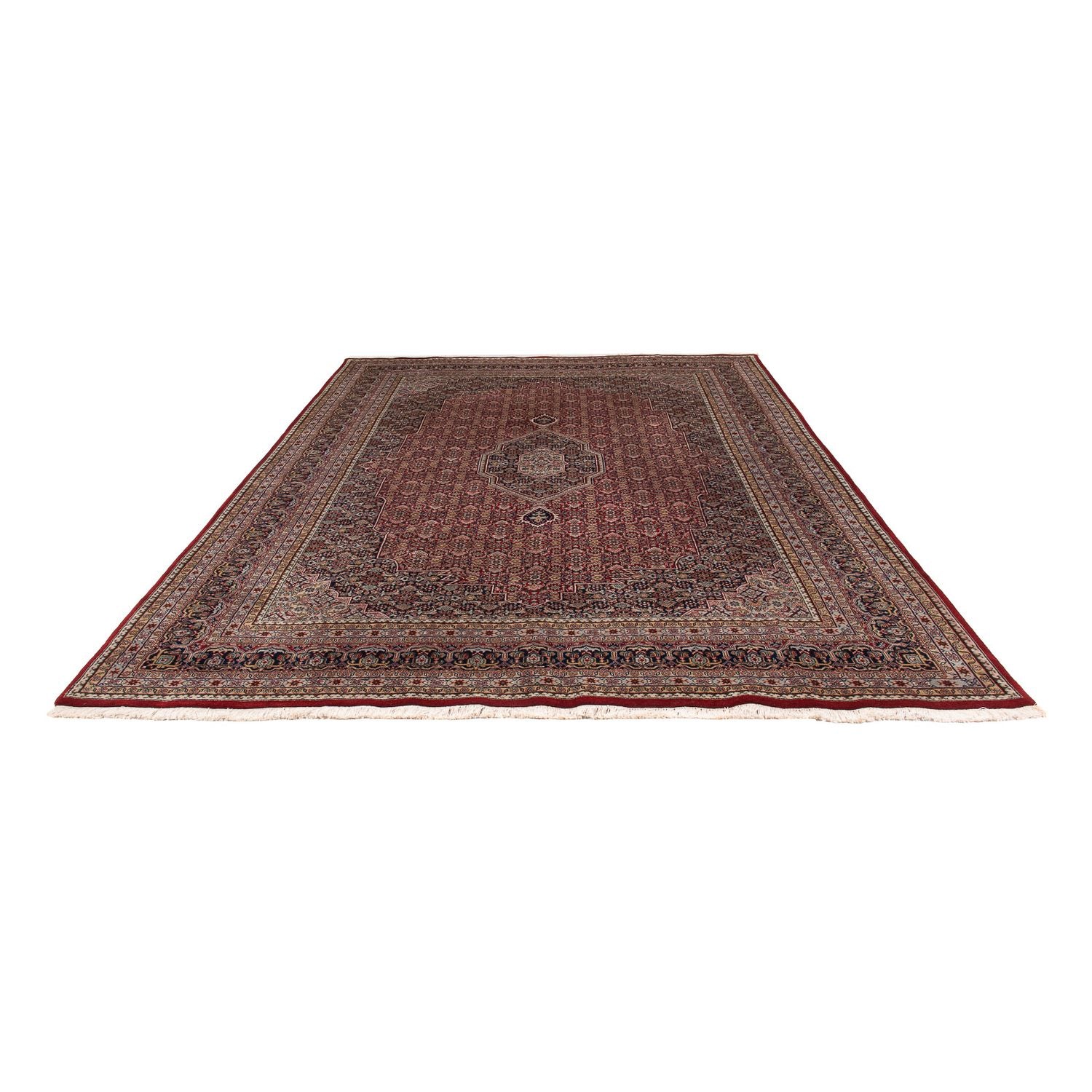 Orientalsk tæppe - Bijar - Indus - 336 x 246 cm - mørkerød