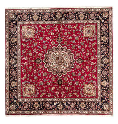 Persisk tæppe - Tabriz - Royal firkantet  - 246 x 245 cm - mørkerød