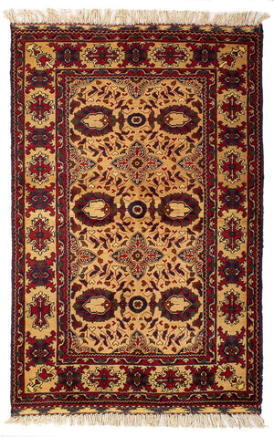 Afghansk tæppe - 156 x 101 cm - beige