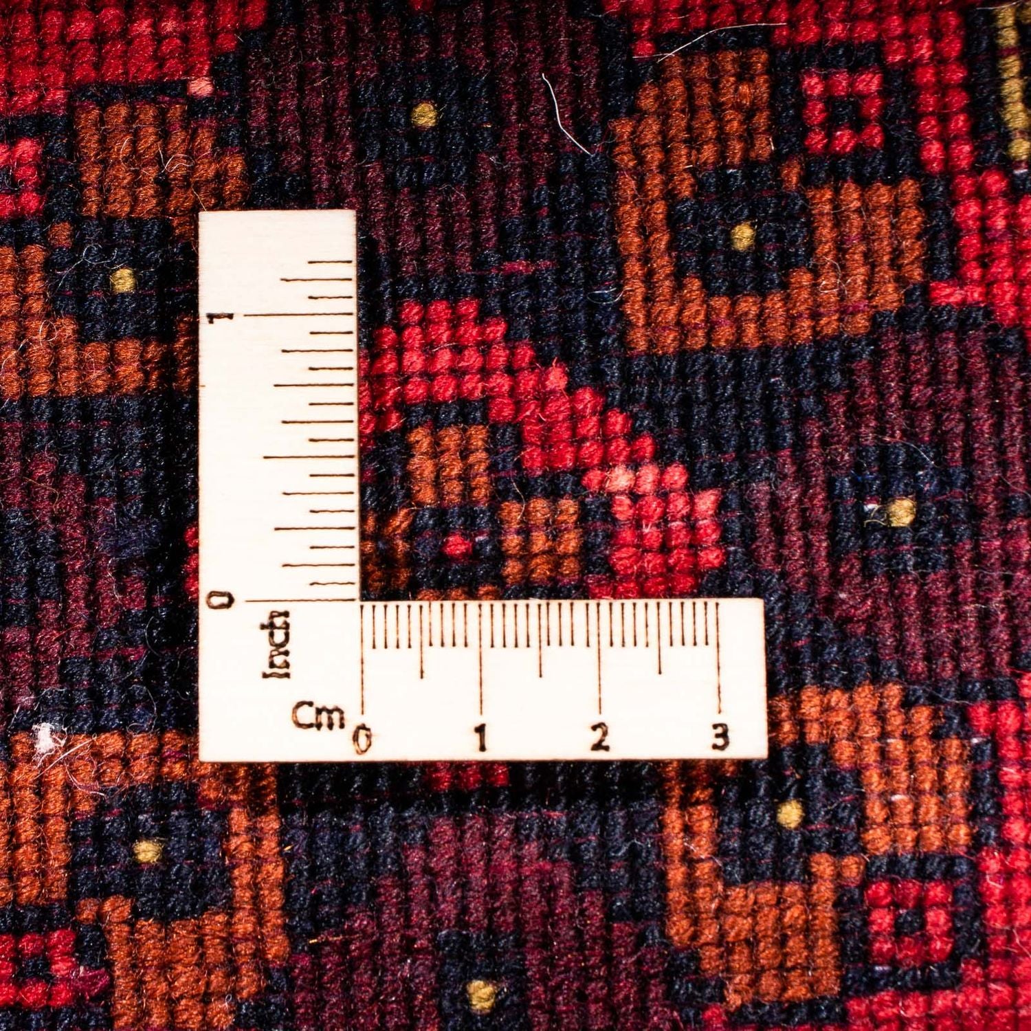 Afghansk tæppe - Kunduz - 203 x 102 cm - mørkerød