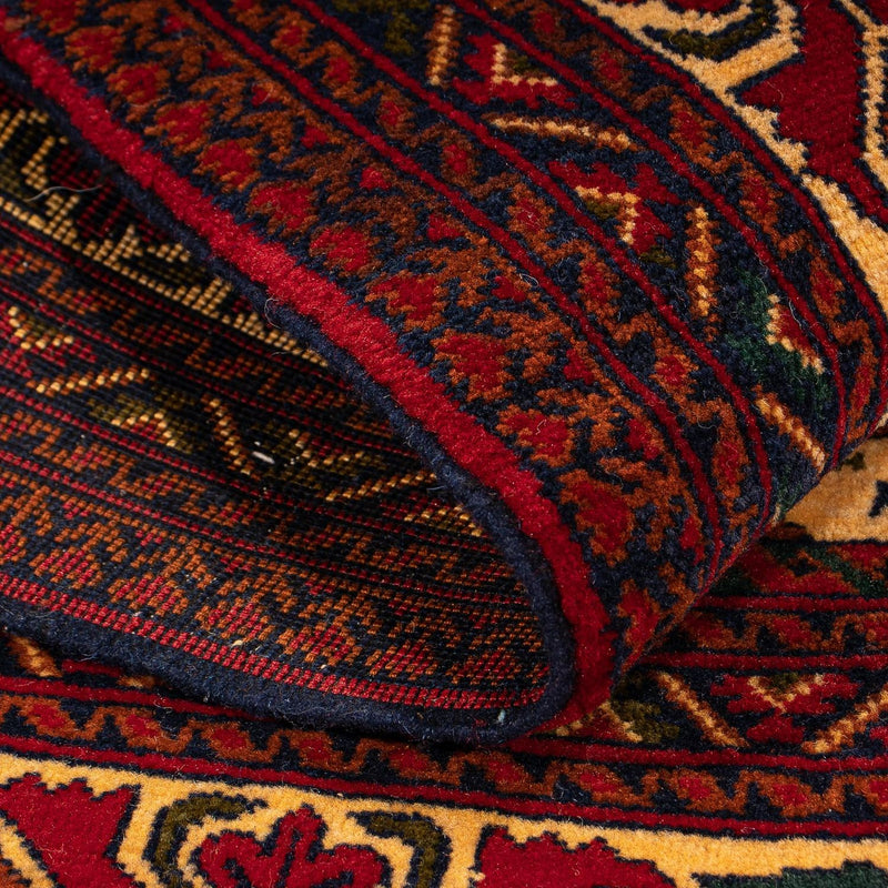 Afghansk tæppe - 145 x 93 cm - mørkerød
