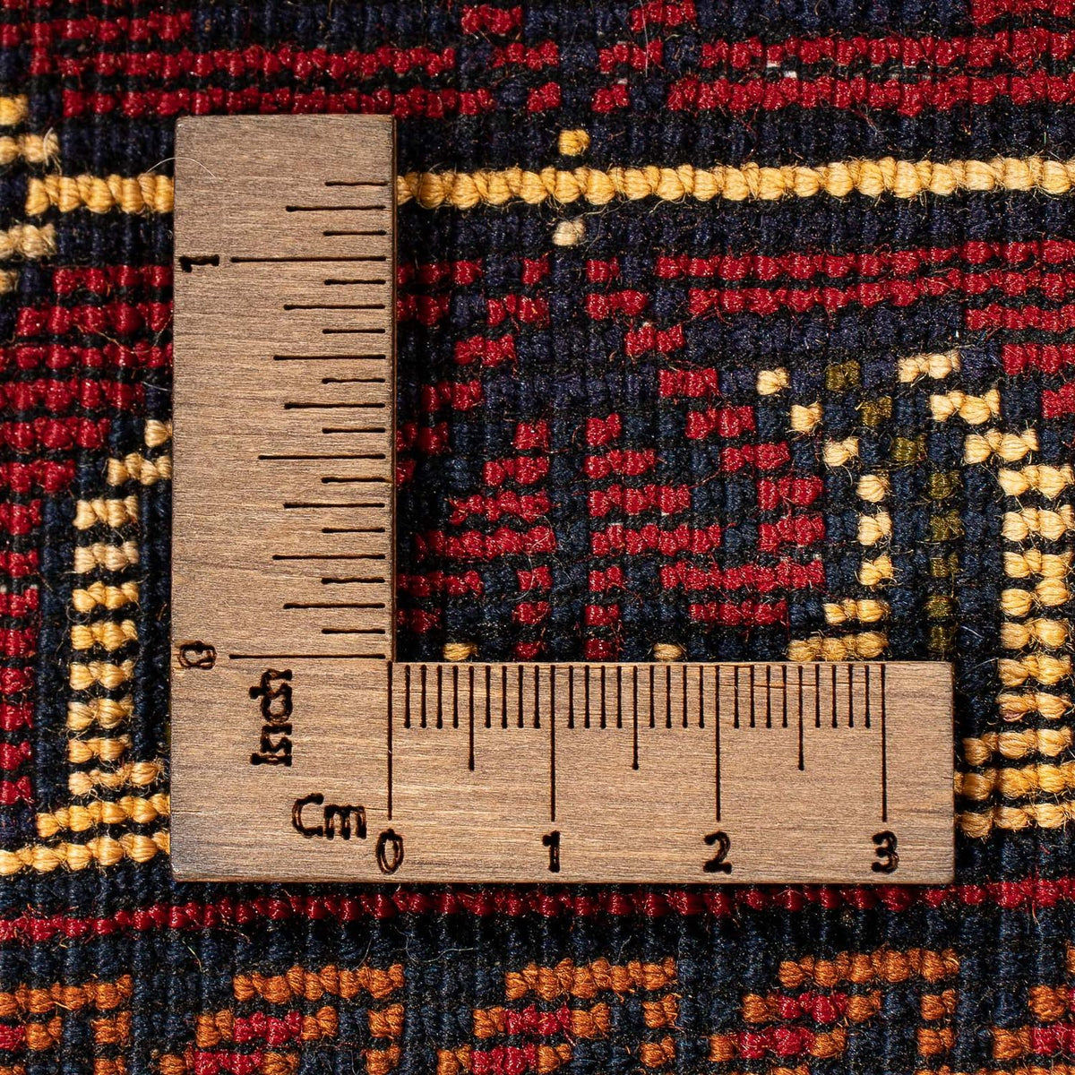 Afghansk tæppe - 145 x 93 cm - mørkerød